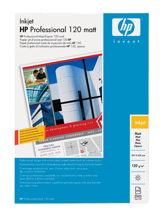 Obrzek - Matn papr HP Professional Inkjet Paper 120 Matt, 120g/m?, A3/297x420mm/100list