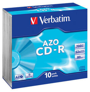 Obrzek - CD-R Verbatim,700MB,52x,Crystal Slim,43342,10pk