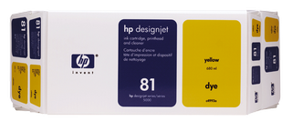 Obrzek - HP 81 lut sada Dye Value Packtiskov hlava ainkoustov kazeta, 680ml