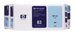 Obrzek - HP 83 Svtl azurov sada UV Value Packtiskov hlava ainkoustov kazeta, 680ml