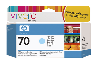 Obrzek - HP 70 Svtle azurov inkoustov kazeta, 130 ml, sinkoustem Vivera
