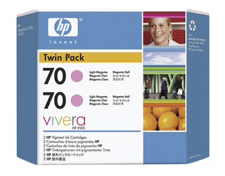 Obrzek - HP 70 Svtle purpurov inkoustov kazeta, 130 ml, s inkoustem Vivera, dvojit balen