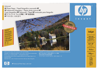 Obrzek - Zdokonalen satnov matn fotografick papr HP Advanced Satin-matt Photo Paper 250g/m?, A3+/330x483mm, 25list