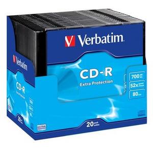 Obrázek - CD-R Verbatim,700MB,52x,EP Slim,43348,20pk
