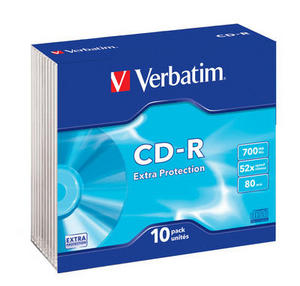 Obrázek - CD-R Verbatim,700MB,52x,EP Slim,43415,10pk