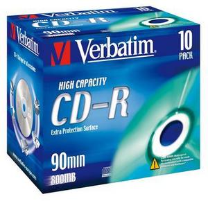 Obrázek - CD-R Verbatim,800MB,40x,EP Jewel,43428,10pk