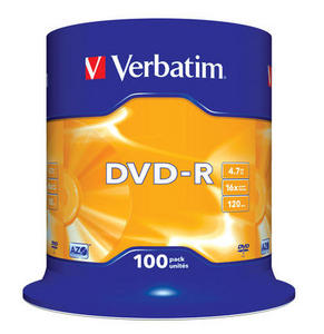 Obrzek - DVD-R Verbatim,4,7GB,100-Spindle,43549,100pk